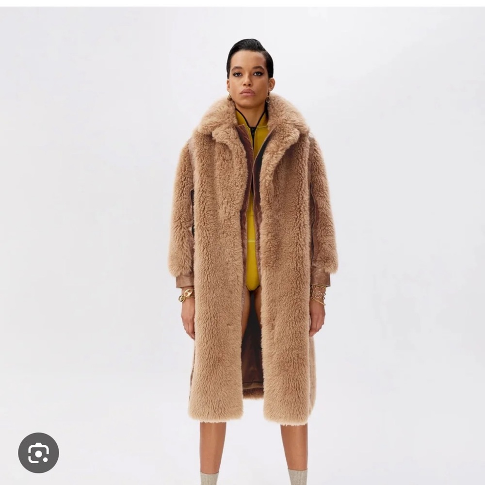 Brandon Blackwood Plush Teddy Jacket in Tan
